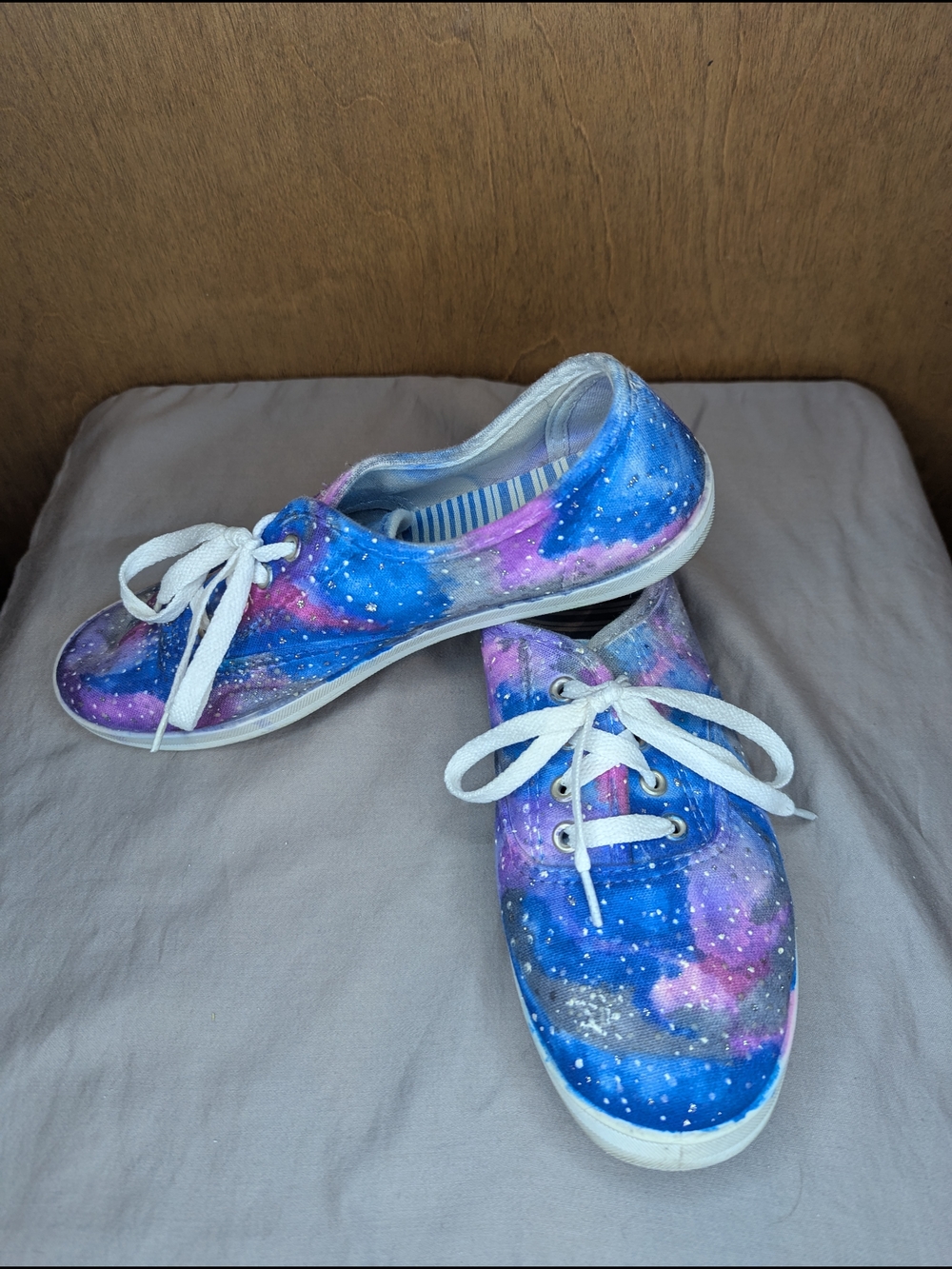 🌈Galaxy Painted Canvas Sneakers - Blue & Purple